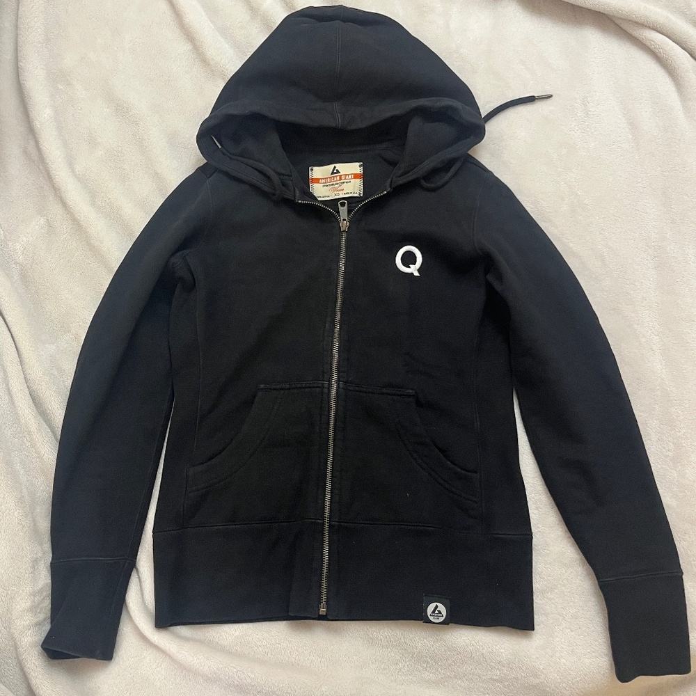 American Giant Women's Classic Full Zip Hoodie Black XS Heavyweight Quantcast